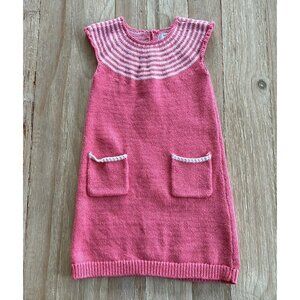 Baby Boden Sweater Dress Sleeveless Coral PINK Toddler 2-3 YRS Cotton Wool Nylon